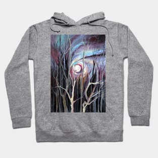 Scandinavian Cold Winter Night Watercolor Illustration Hoodie